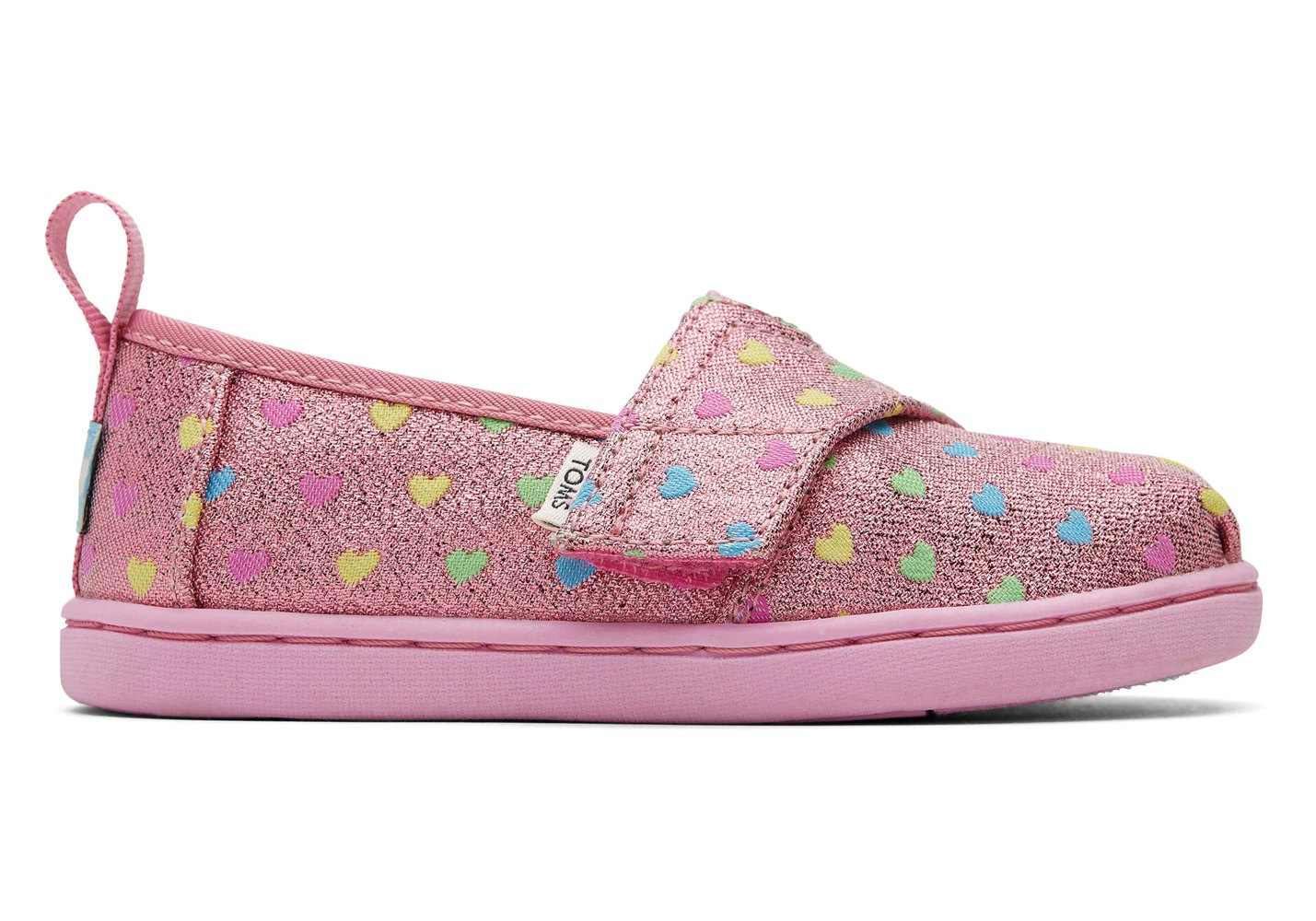 Toms Espadryle Dziecięce Różowe - Alpargata Tiny Hearts - 81CRNDFUW